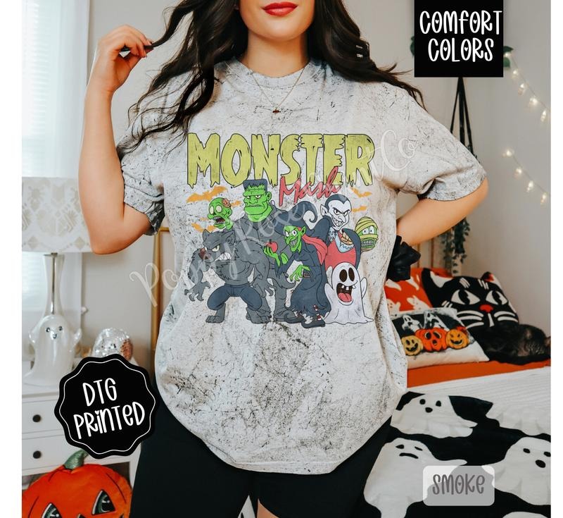 Monster Mash Comfort Colors Color Blast T-Shirt, Women's Graphic Tee, Spooky Season Shirt Hoodie, Sweatshirt