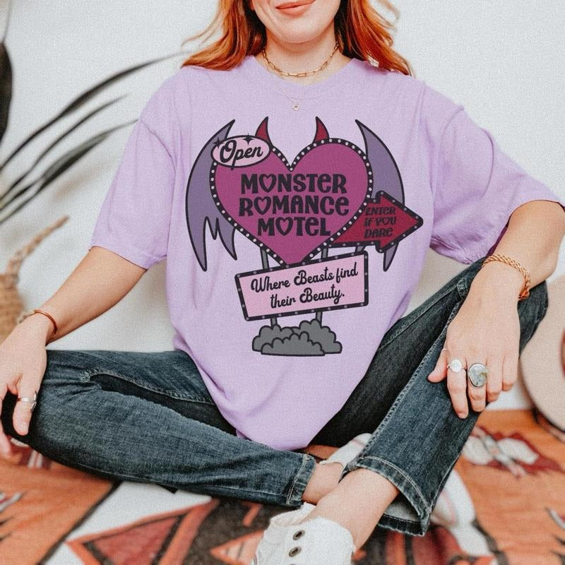 Monster Romance T-Shirt | Book Lover Shirt | Unisex Shirt | Shirt for Readers | Bookish T-Shirt | T-Shirt for Book Lover,...