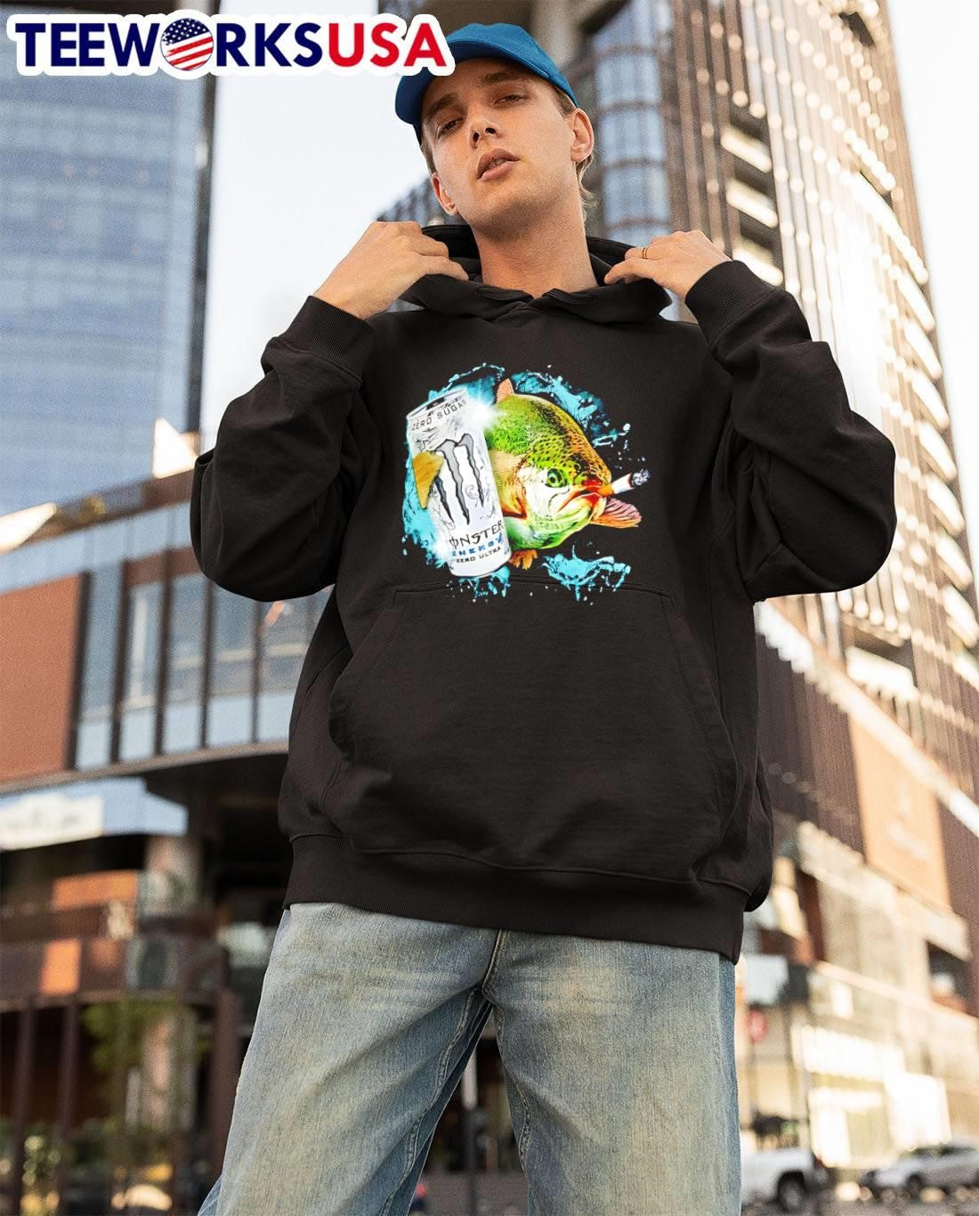 Monster Zero Ultra Fish Smoking Cigarette T-Shirt