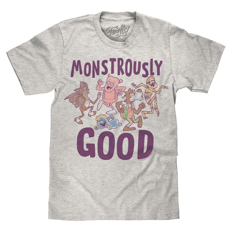Monstrously Good General Mills Cereal Monster Cartoon Mascots T-Shirt - Heather Oatmeal Hoodie, Sweatshirt | HypeDripTees.com