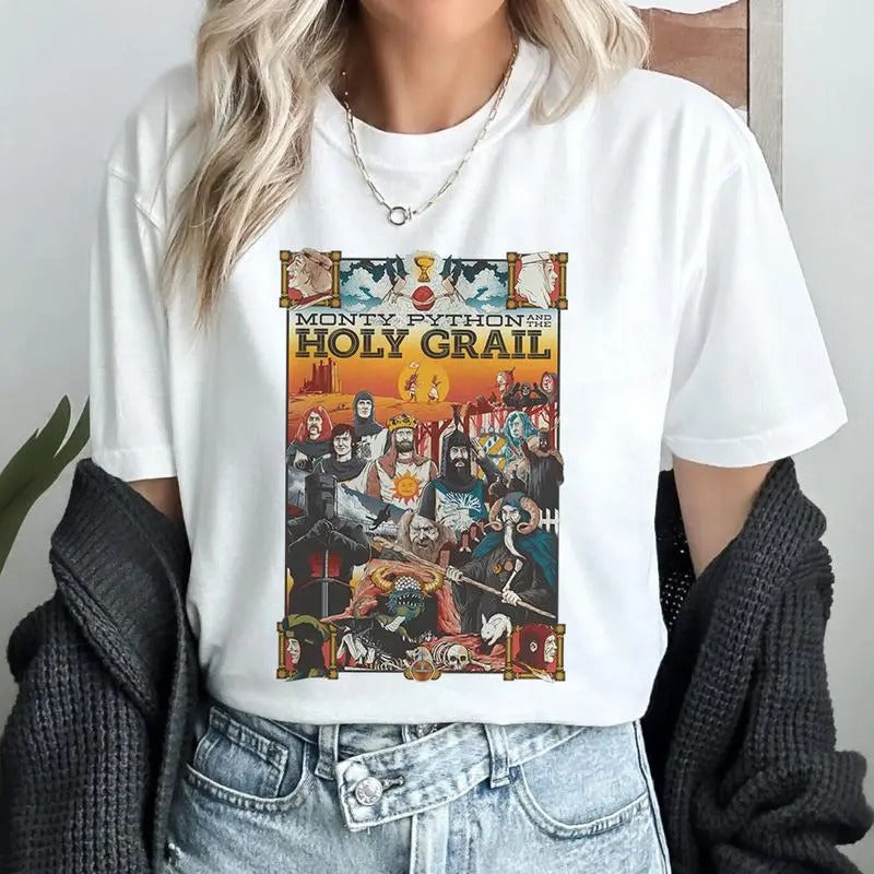 Monty Python And The Holy Grail Shirt, Monty Python Shirt, King Arthur And Lancelot Shirt Cotton Crewneck Hoodie, Sweatshirt