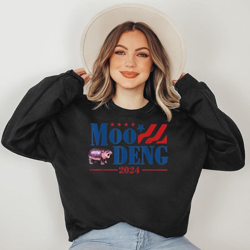 Moo Deng 2024 Moo Deng Moo Deng Cute Baby Hippo Sweatshirt T-Shirts, Hoodie | HypeDripTees.com