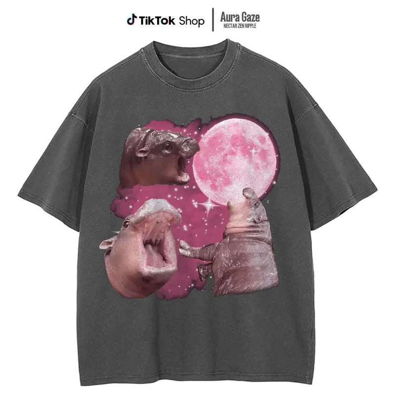 Moo Deng Bootleg Unisex Shirt For Men- For Women, Pygmy 90s Hippo Graphic Tee, Cute Moo Deng Shirt, Funny Moo Deng Meme...