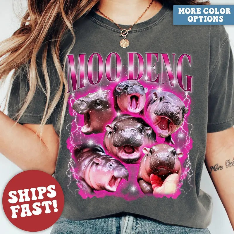 Moo Deng Shirt,  Moo Deng Memes Sweatshirt Hoodie | HypeDripTees.com