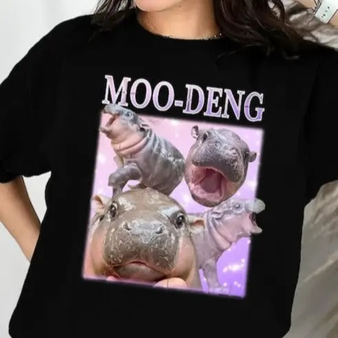 Moo Deng TShirt I Love Moo Deng Cute T-shirt Graphic Classic Hoodie, Sweatshirt | HypeDripTees.com