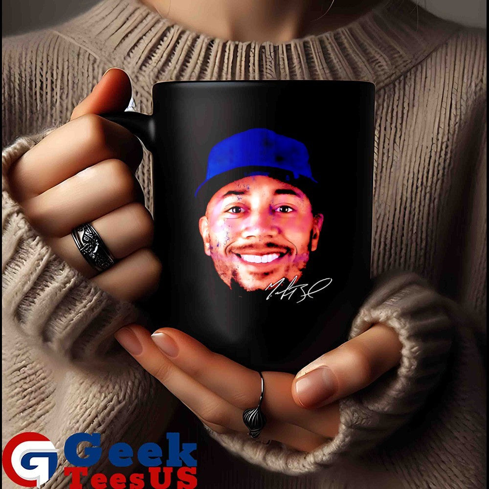 Mookie Betts Los Angeles Baseball headshot signature shirt