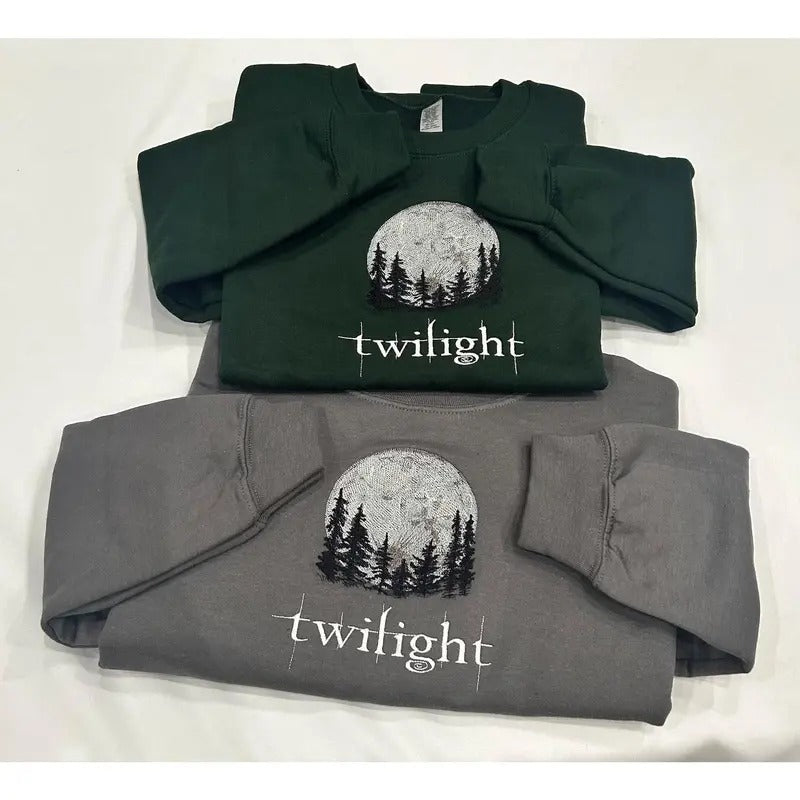 Moon Embroidered Sweatshirt: Custom Crewneck T-Shirts, Hoodie | HypeDripTees.com