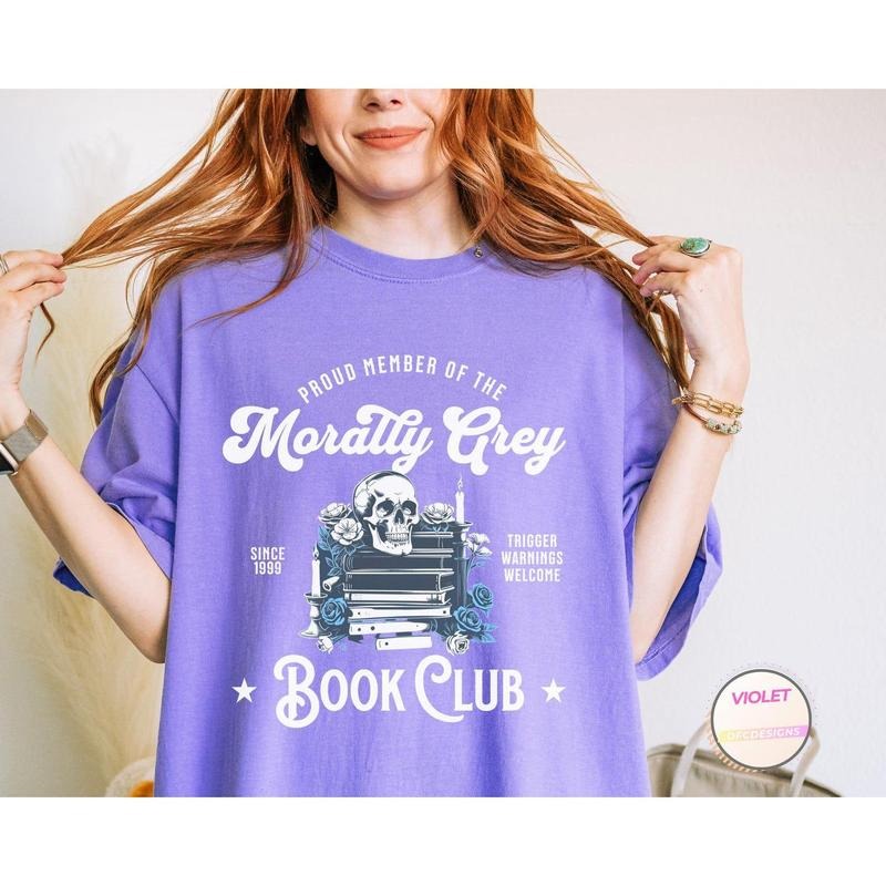 Morally Grey Book Club Comfort Colors Shirt Dark Romance Crewneck Spooky Season Bookish Tshirt Vintage Bookish Gift Book...