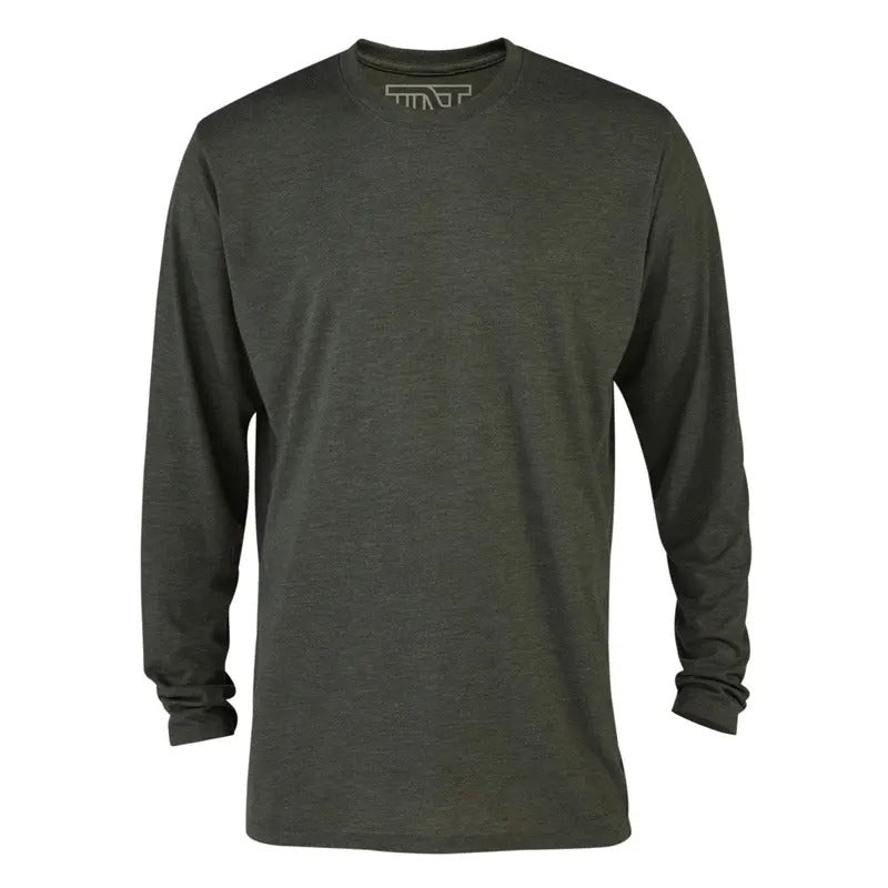Moss Heather Long Sleeve Tri-Blend T-Shirt - Green Hoodie, Sweatshirt | HypeDripTees.com