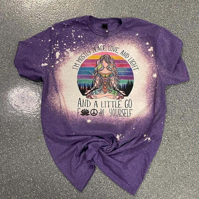 Mostly Peace Love and Light Shirt Hoodie, Sweatshirt | HypeDripTees.com
