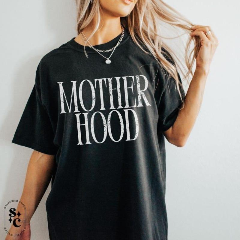 "Mother Hood"  T-Shirt -  Casual Fitted Cotton,  Short Sleeve, Unisex, Classic Fit