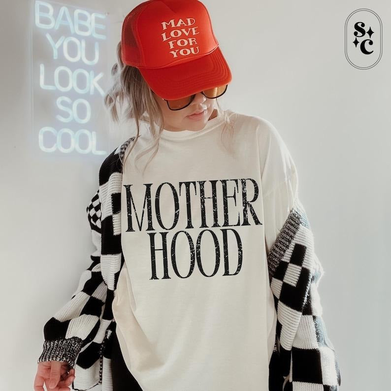 Mother Hood Shirt Comfort Colors, Trendy Mama Tshirt, Mom Life Tee, Graphic Mom T-shirt, Motherhood T Shirt, Cool Mom...