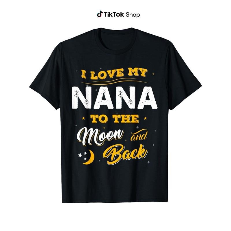 Mother's Day Shirt "I Love My Grandma to The Moon & Back" T-Shirt - 100% Cotton Casual Comfort Fit Short Sleeve Round...