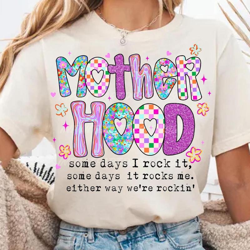 Motherhood Coquette Bow Checker Sweatshirt, Neon Mother hood Shirt, Funny Mom Gift, Sarcastic Mama Retro Shirt, Sassy...
