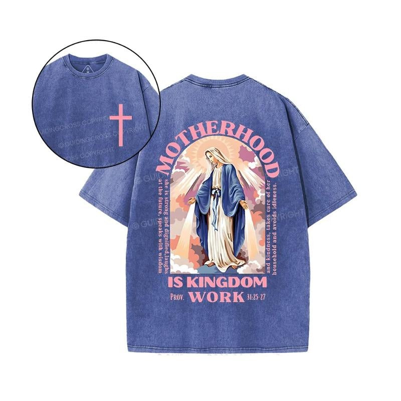 Motherhood Is Kingdom Work 2 Sided Comfy Printed Tee Pure Cotton Fabric Casual Streetstyle Crew Neck Short Sleeve...