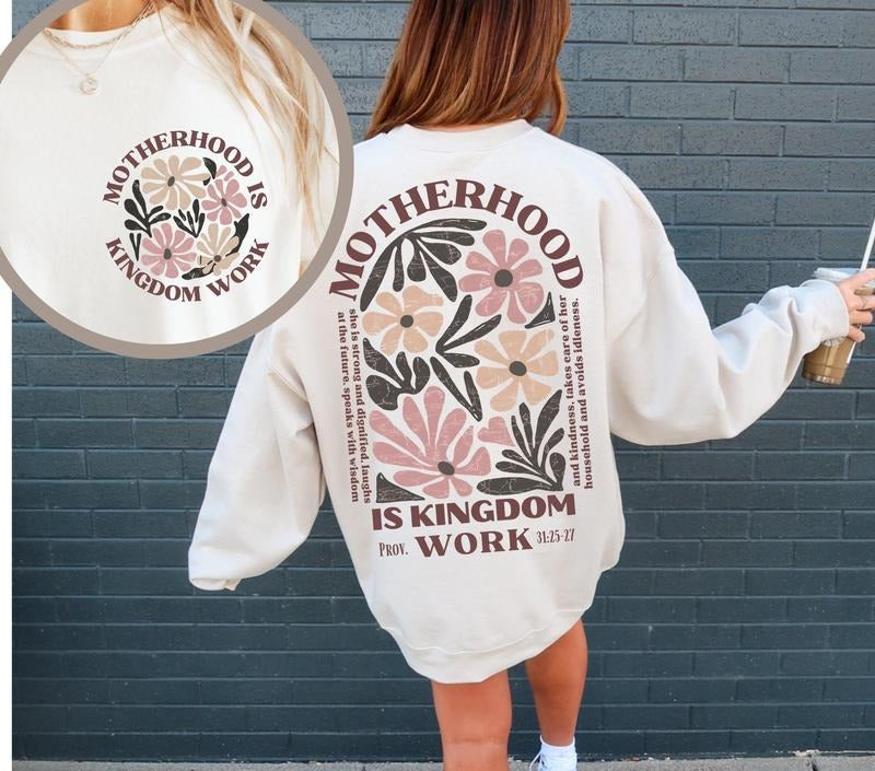 Motherhood Is Kingdom Work Shirt  Mother'S Day Gift Shirt Christian Shirt Hoodie, Sweatshirt | HypeDripTees.com