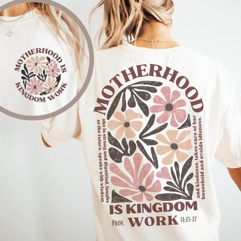 Motherhood Is Kingdom Work Shirt, Mother'S Day Gift Shirt, Christian Shirt, Gildan Unisex, Premium Quality Cotton, Full...