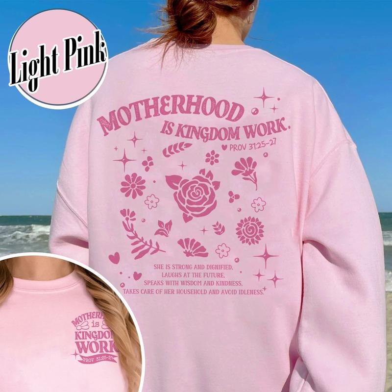 Motherhood Is Kingdom Work Sweatshirt, Retro Comfort Mom Sweatshirt, Mothers Day Sweatshirt, Christian Mom Gift,...