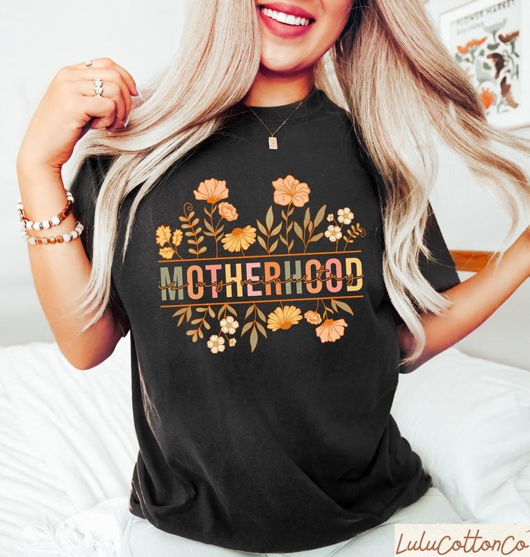 Motherhood Is My Ministry Shirt, Retro Floral Mom Shirt Best Price Hoodie, Sweatshirt | HypeDripTees.com
