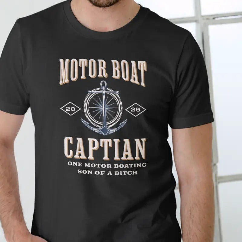 Motor boat Captain T Shirt, Unisex Casual Menswear Hoodie, Sweatshirt | HypeDripTees.com