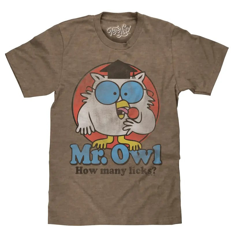 Mr. Owl How Many Licks? T-Shirt - Brown Hoodie, Sweatshirt | HypeDripTees.com