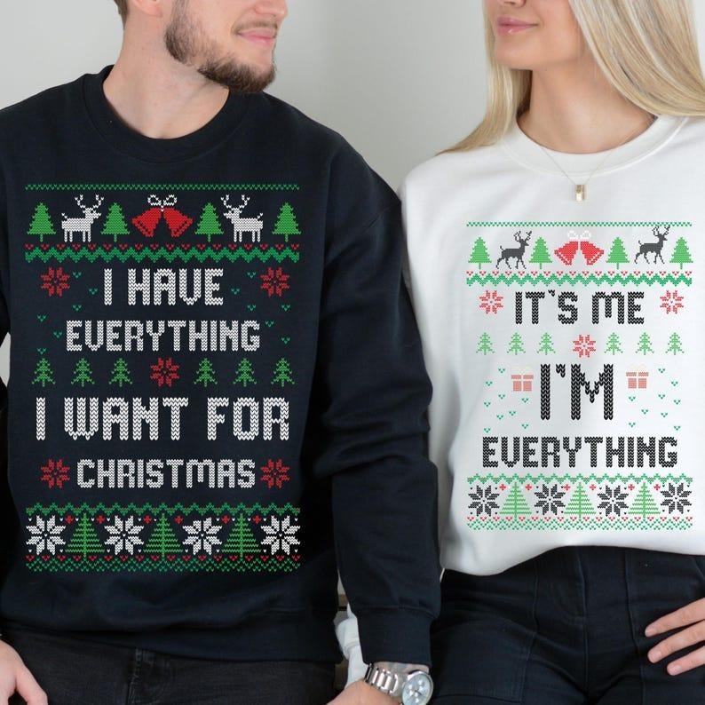 Mr And Mrs Couple Matching Sweatshirt Christmas Sweaters Him And Her Ugly Xmas Sweatshirts Funny Christmas Couple...