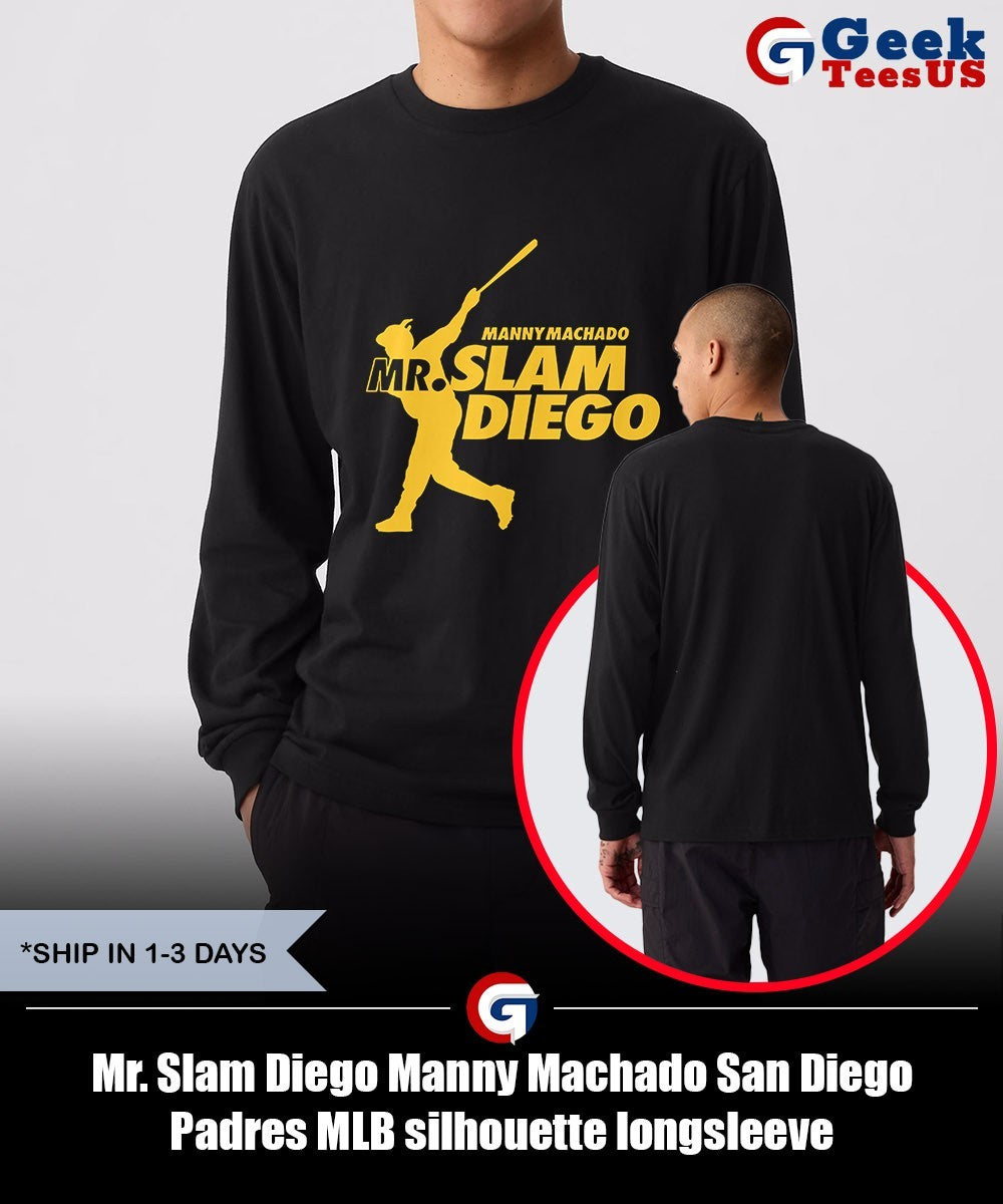 Mr. Slam Diego Manny Machado San Diego Padres MLB silhouette shirt