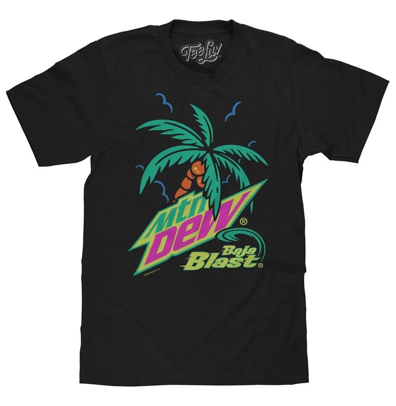 Mtn Dew Baja Blast Palm Tree T-Shirt - Black Hoodie, Sweatshirt | HypeDripTees.com