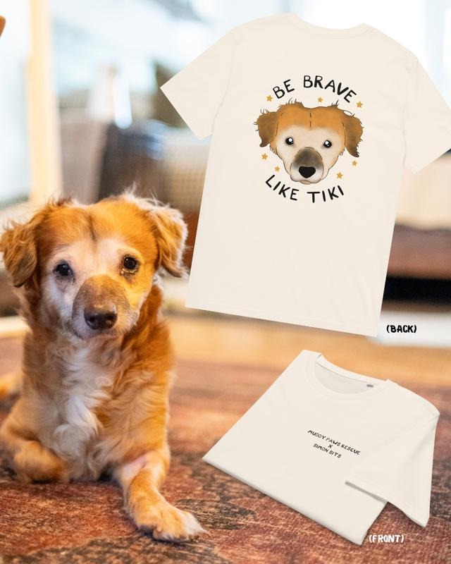 Muddy Paws Rescue Merch Store Shop Muddy Paws Rescue X Simon Sits Be Brave Like Tiki Shirt, Round Neck Short Sleeve...