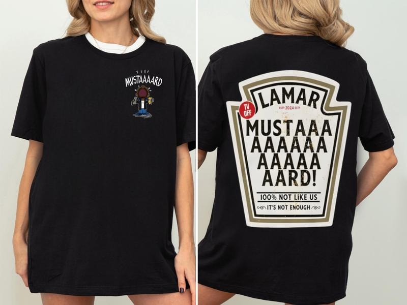 Mustaaaard T-shirt Funny Lamar Inspired Design, Casual Graphic T-Shirt, Men's and Women's Clothing Comfortable Cotton...