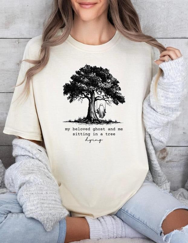 My Beloved Ghost and Me Unisex Halloween T-shirt Hoodie, Sweatshirt | HypeDripTees.com