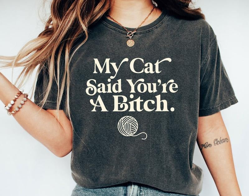 My Cat Said You're A Bitch Shirt Hoodie, Sweatshirt | HypeDripTees.com