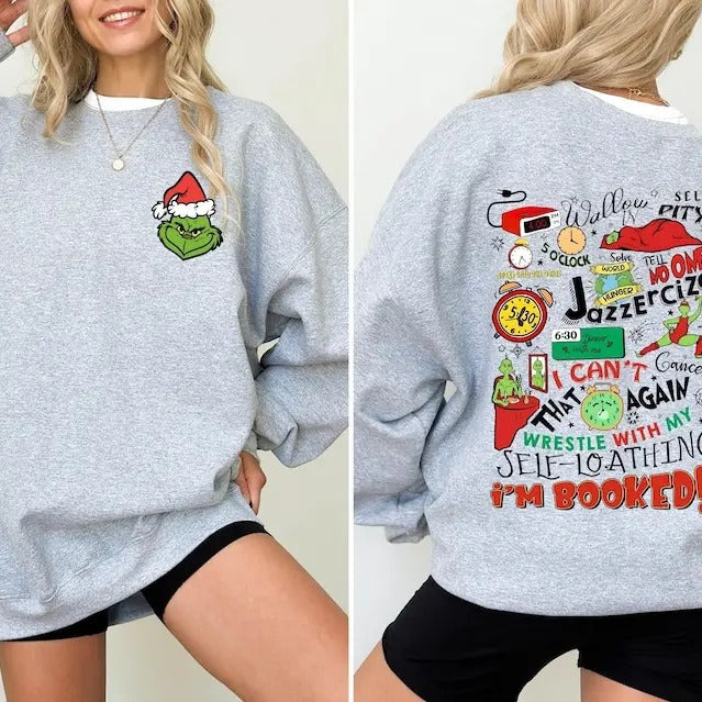 My Day I'm Booked Griiinchmas Sweatshirt, Griiinchmas Sweatshirt, Merry Griiinchmas Sweater, Griiinchmas Family Shirt,...