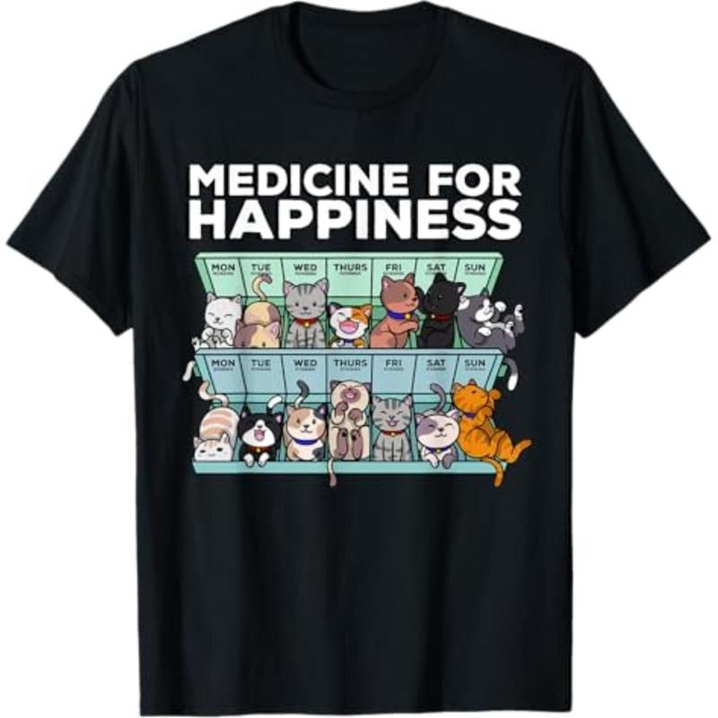 My Medicine For Happiness Called Cats every day kitten cat T-Shirt Menswear Top Hoodie, Sweatshirt | HypeDripTees.com