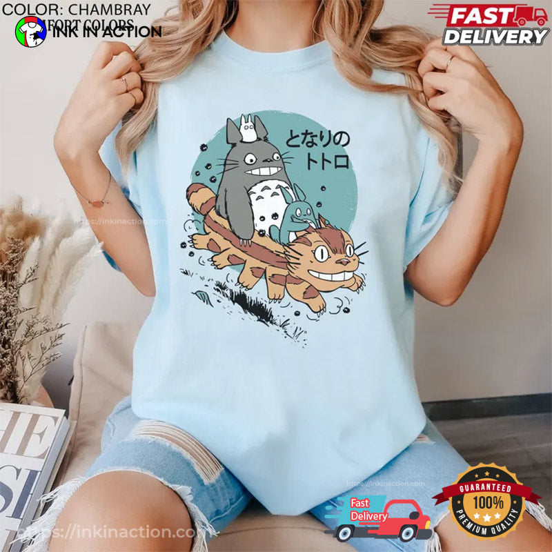 My Neighbor Totoro Catbus Japanese Anime Comfort Colors Shirt