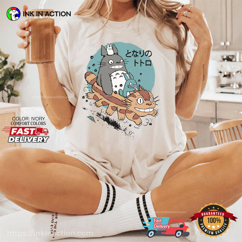 My Neighbor Totoro Catbus Japanese Anime Comfort Colors Shirt