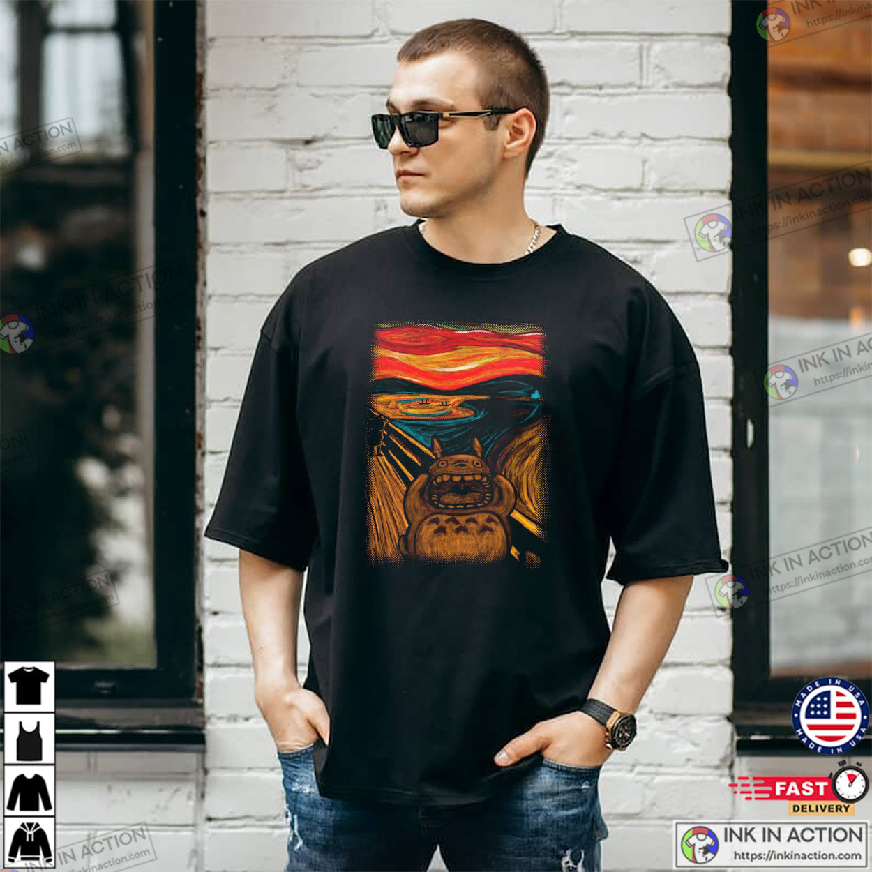 My Neighbor Totoro The Scream Parody Studio Ghibli Anime Tee
