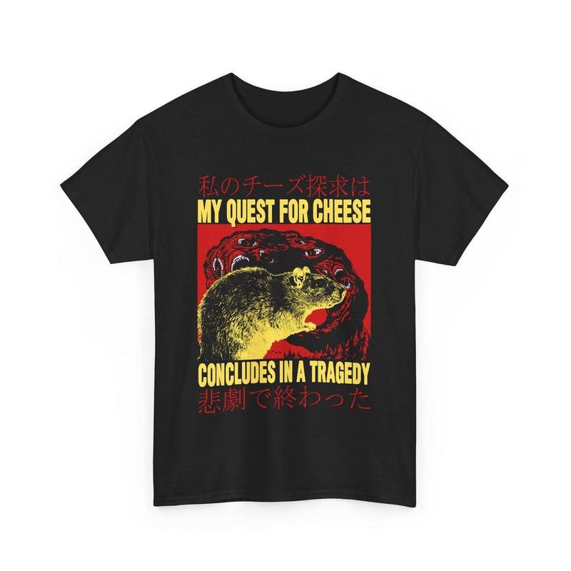 My Quest For Cheese Rat Japanese T-Shirt Hoodie, Sweatshirt | HypeDripTees.com