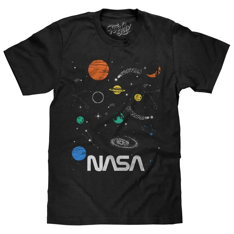 NASA Planets and Stars Space T-Shirt - Black Hoodie, Sweatshirt | HypeDripTees.com