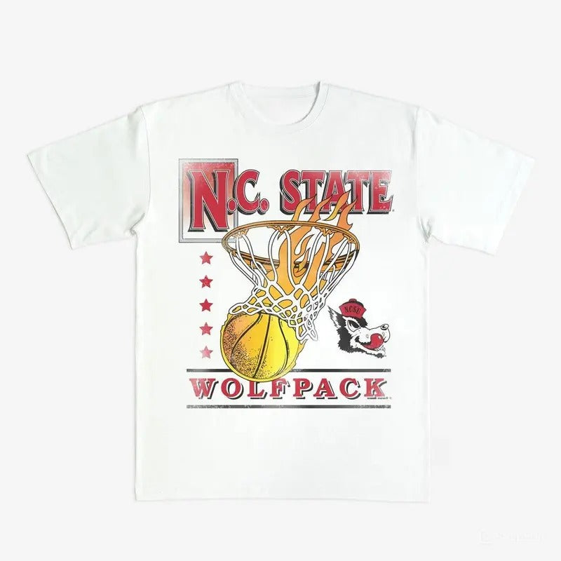 NC State Hoops Heavy Tee, NCAA Shirt, Graphic Tee, Full Size, Full Color, Perfect Gift for Men, for Women Menswear Top...