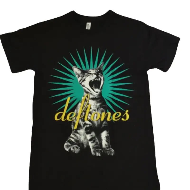 NEW- DEFTONES CAT BAND T-SHIRT  Classic Cotton Fabric Menswear Hoodie, Sweatshirt | HypeDripTees.com