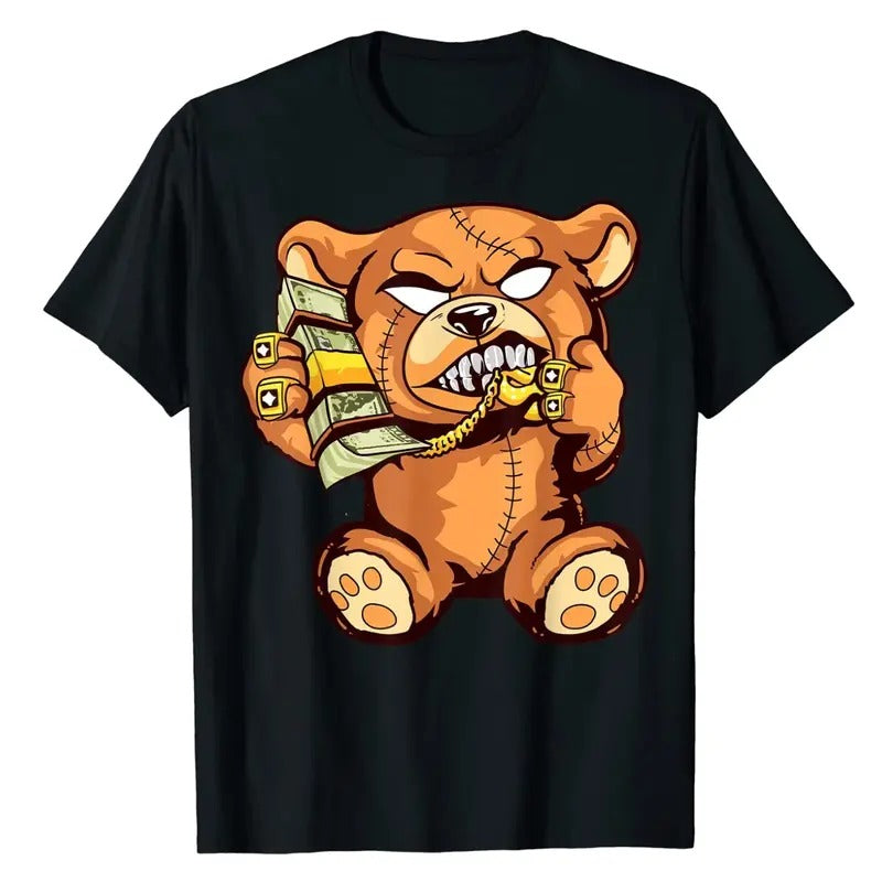 NEW LIMITED Money Calling Hip Hop Teddy Bear Gangster Rap Drip Swag Dope T-Shirt Menswear Top Hoodie, Sweatshirt