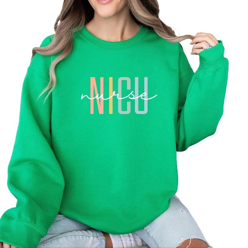 NICU Nurse Pastel print Crewneck Sweatshirt T-Shirts, Hoodie | HypeDripTees.com