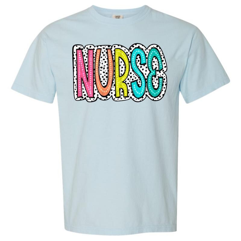NURSE Neon Spotted Comfort Colors T-Shirt Hoodie, Sweatshirt | HypeDripTees.com