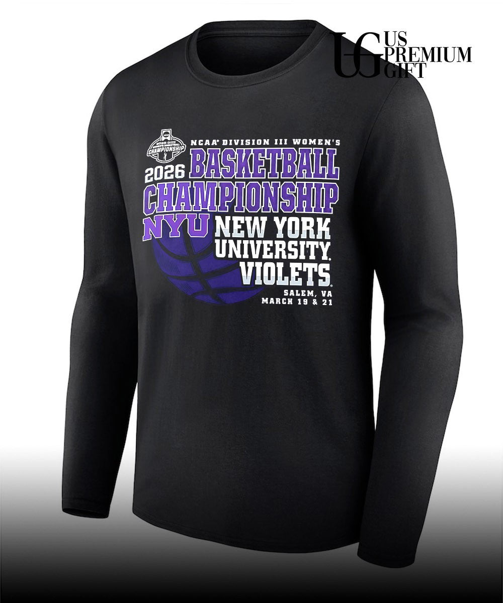NYU Violets NCAA Division III Women’s Basketball Championship 2026 shirt