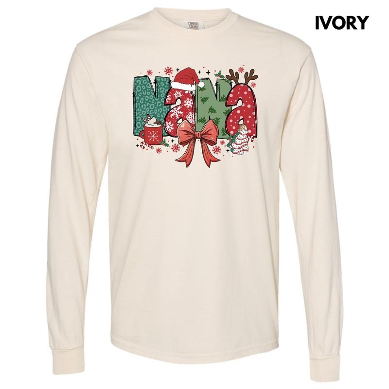 Nana Jolly Theme Long Sleeve Comfort Colors T-Shirt 'NLB' Hoodie, Sweatshirt | HypeDripTees.com