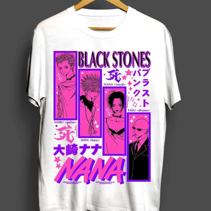 Nana Osaki T-Shirt Black Stones Girl Kawaii Manga Anime Graphic Shirt All Size Hoodie, Sweatshirt | HypeDripTees.com