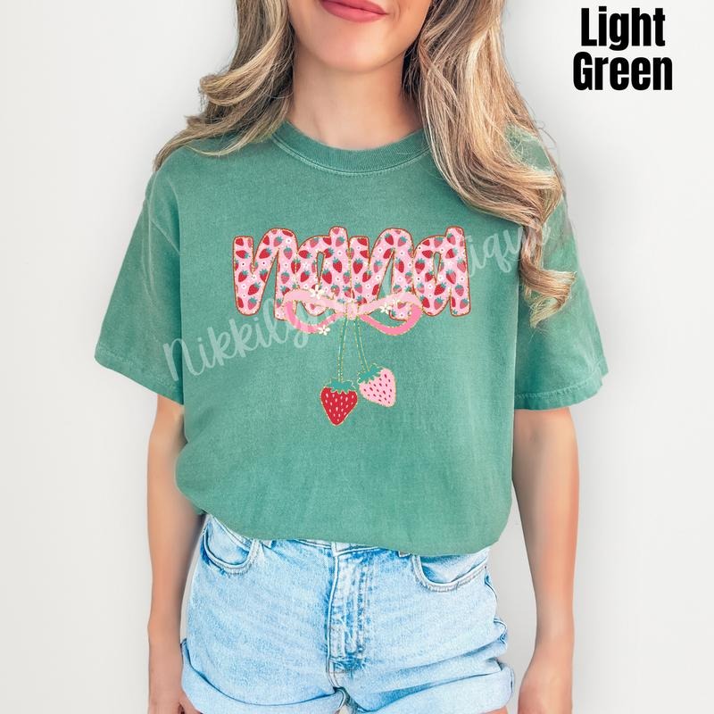 Nana Strawberry Coquette Comfort Colors T-Shirt 'NLB' Hoodie, Sweatshirt | HypeDripTees.com