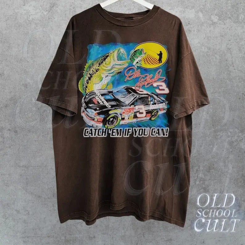 Nascar X Fishing Vintage Racing T-Shirt, Y2k Retro Bootleg Graphic Shirt, Retro Racing Graphic Tee, Unisex Race Shirt,...