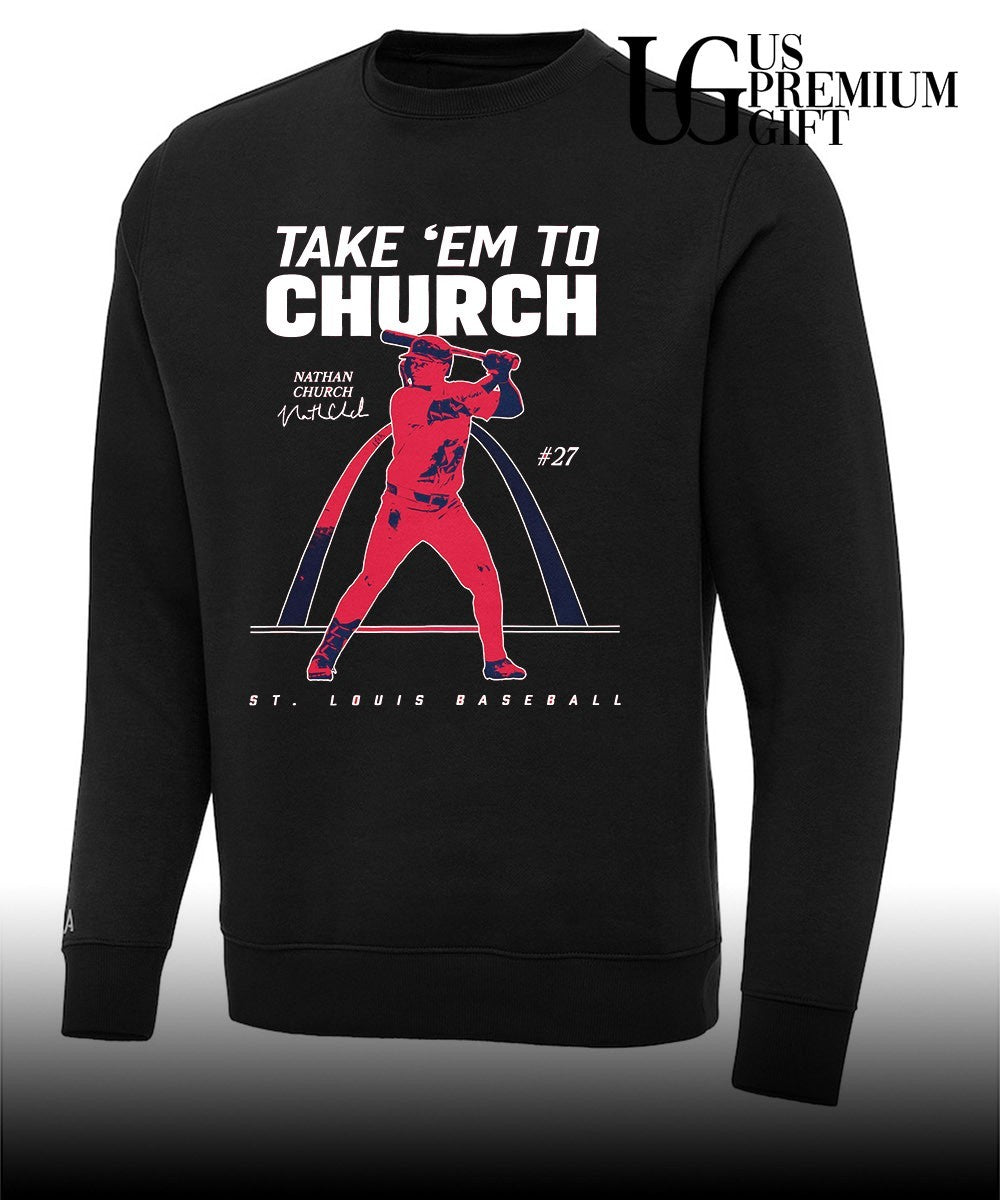 Nathan Church Take ’em To Church St. Louis Cardinals baseball signature shirt